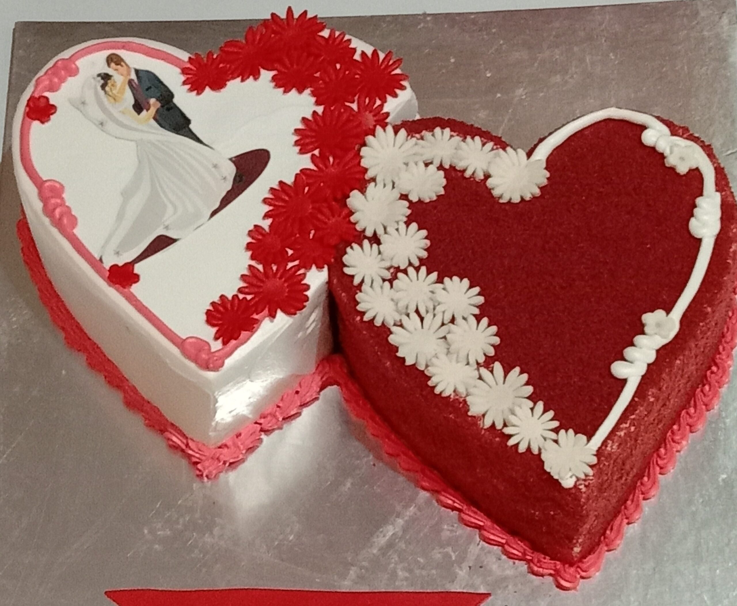 Hanging Hearts Engagement Cake | Engagement and Wedding Cakes by Kukkr