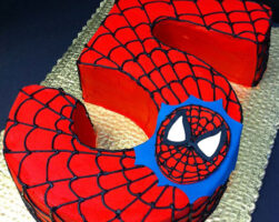Number 5 Cake in Spiderman theme