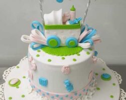 baby shower clothes cutouts cake