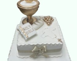 Bible and chalice cake