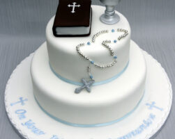 bible and chalice cake suitable for baptism ceremony or for first holy communion