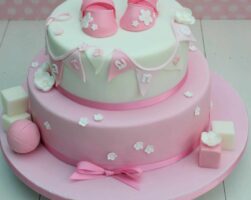 Girls Pink Christening Cake